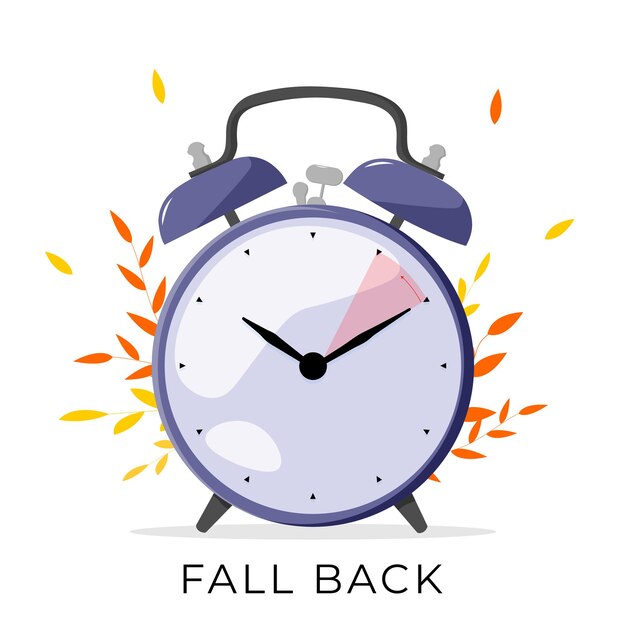 Premium Vector Fall back vector illustration clock