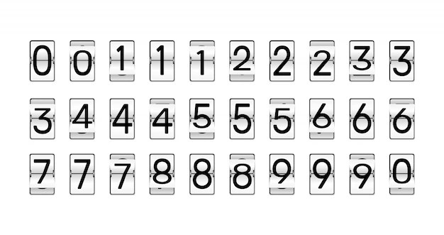 Premium Vector Flip clock numbers. Retro countdown animation, mechanical scoreboard number and