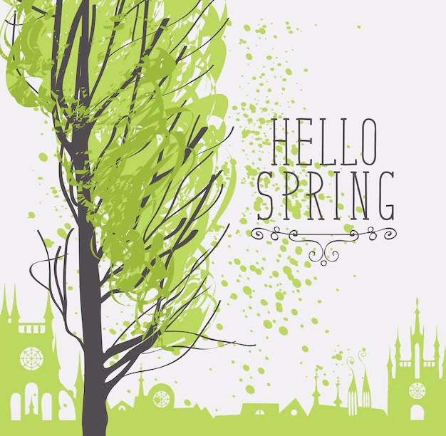 Premium Vector Hello spring poster