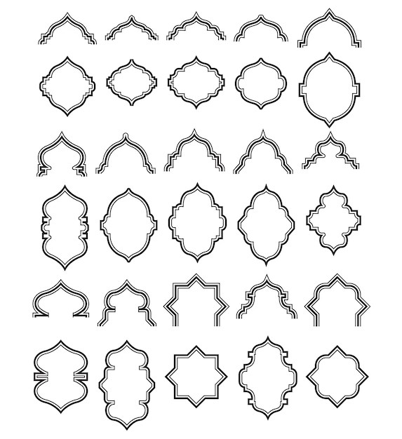 Premium Vector Islamic frame vector template bundle set
