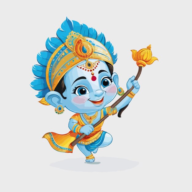 Premium Vector Krishna vector on a white background