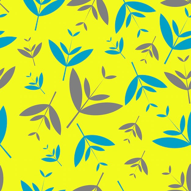 Premium Vector Leaf seamless pattern blue gray leaf