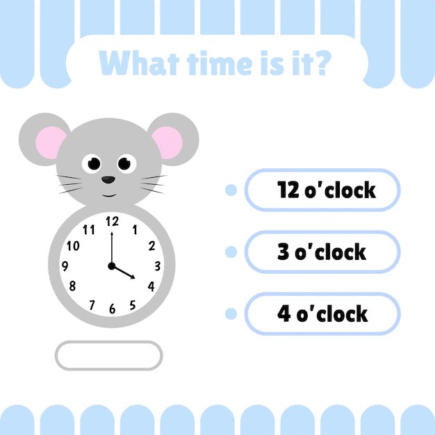 Premium Vector Learning time game on the clock