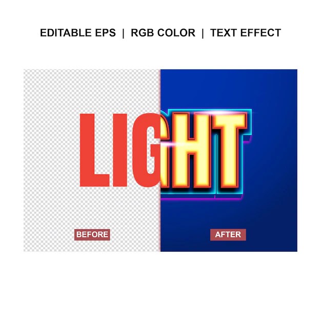 Premium Vector Light Text Effect Illustrator