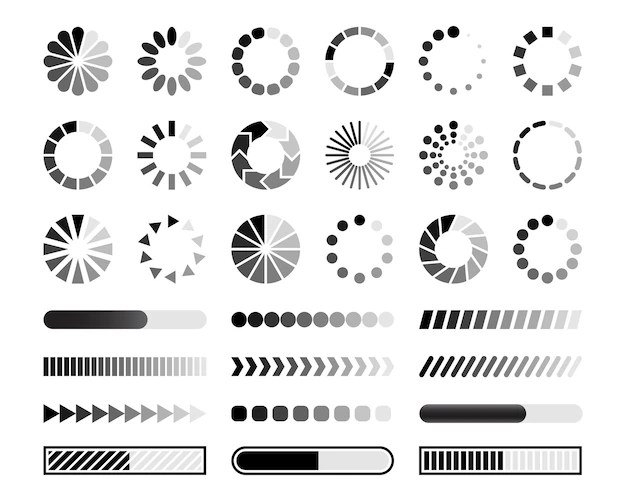 Premium Vector Loading bar download progress loader circular