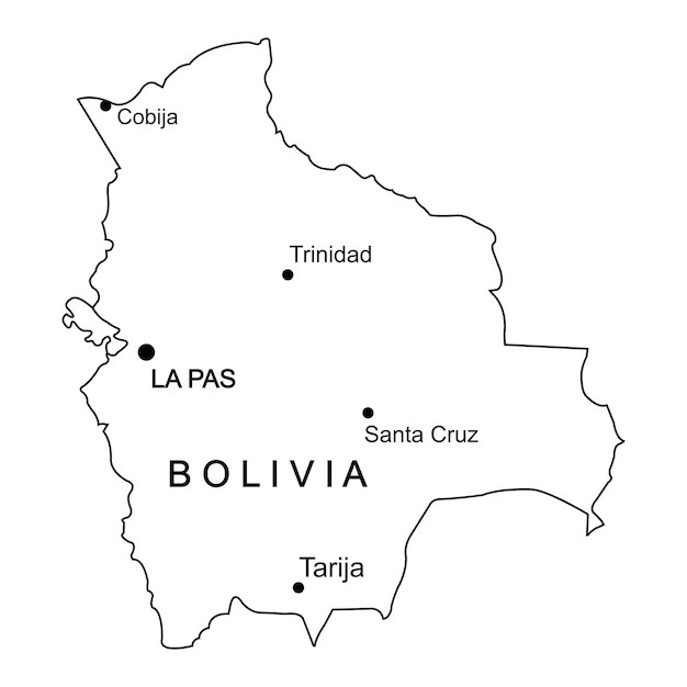 Premium Vector Map of Bolivia