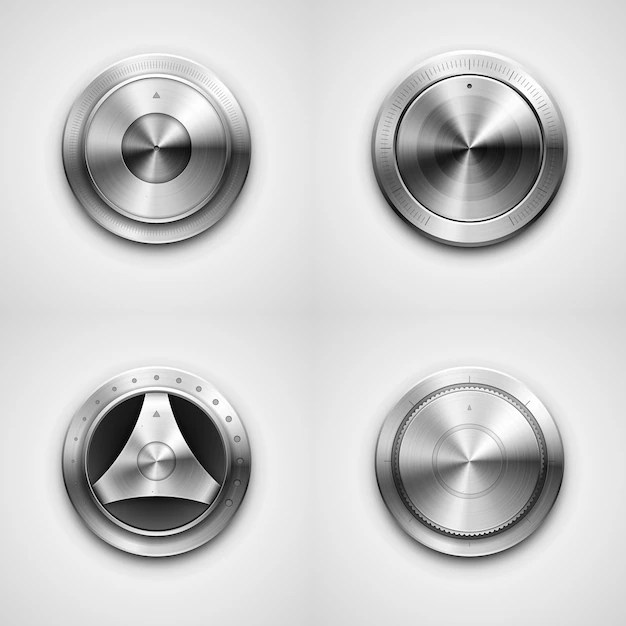 Premium Vector Metallic knobs
