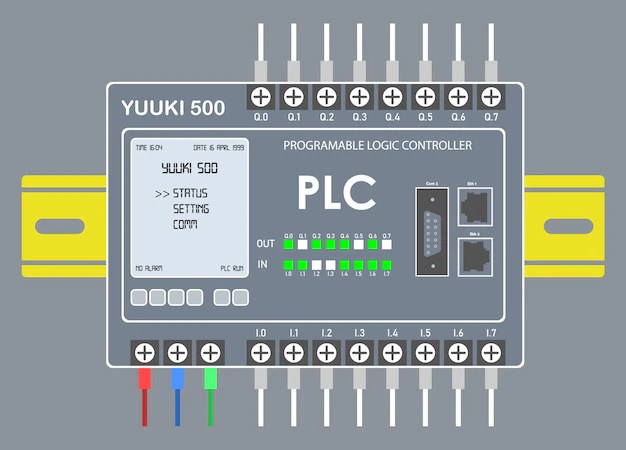 Premium Vector Plc programable logic controller with input and output