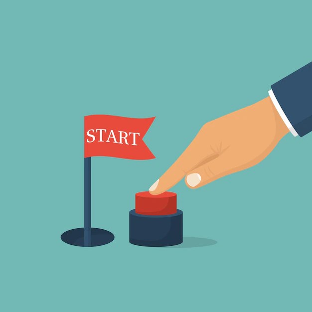 Premium Vector Press start button