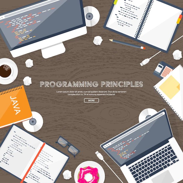 Premium Vector Programming coding flat computing background code