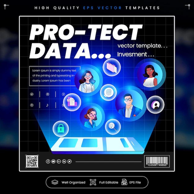 Protect Your Data Premium Vector
