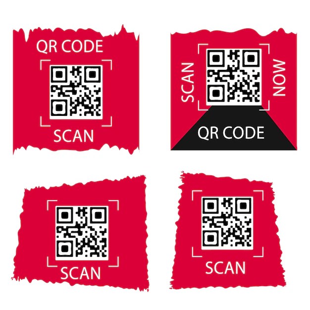 Premium Vector QR Code label set