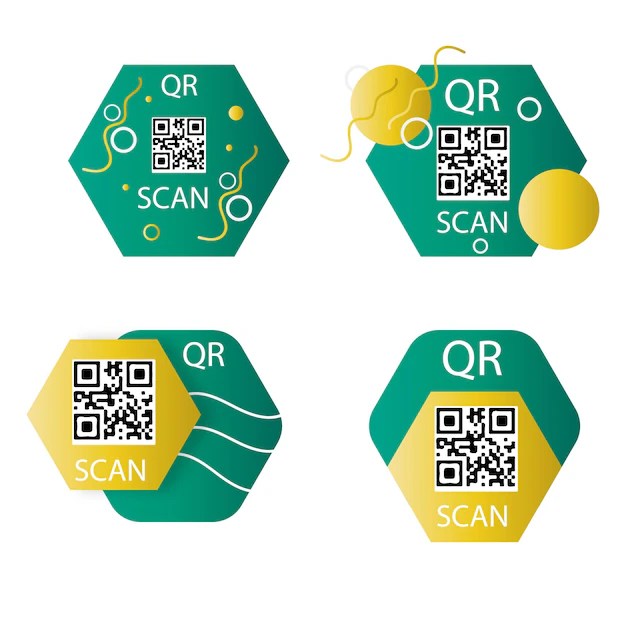 Premium Vector QR Code label set