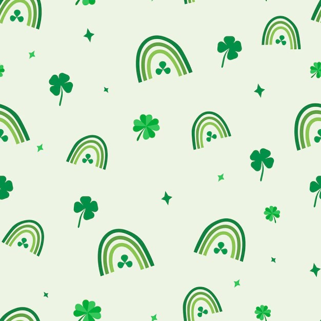 Premium Vector Rainbow clover pattern design