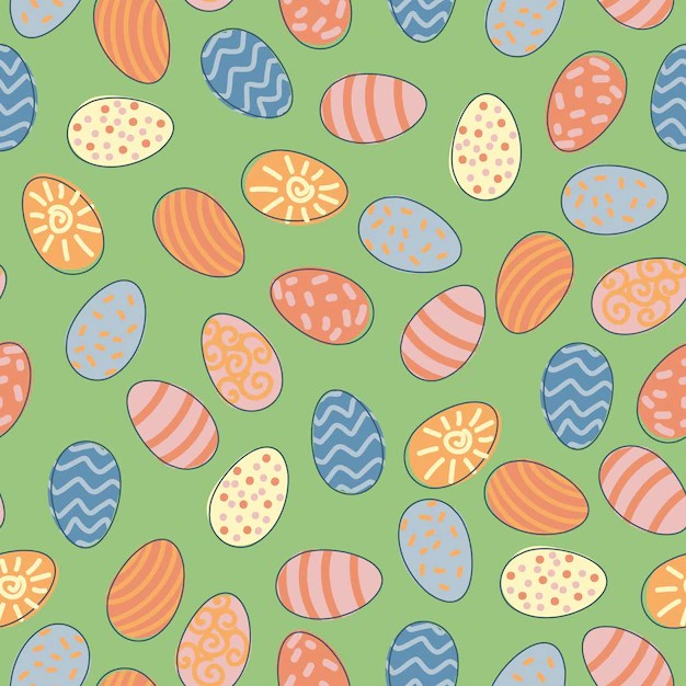 Premium Vector Seamless pattern of easter eggs festive decor a