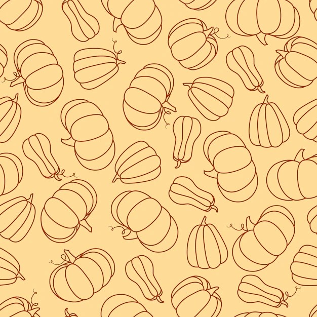 Premium Vector Seamless pattern with different pumpkins