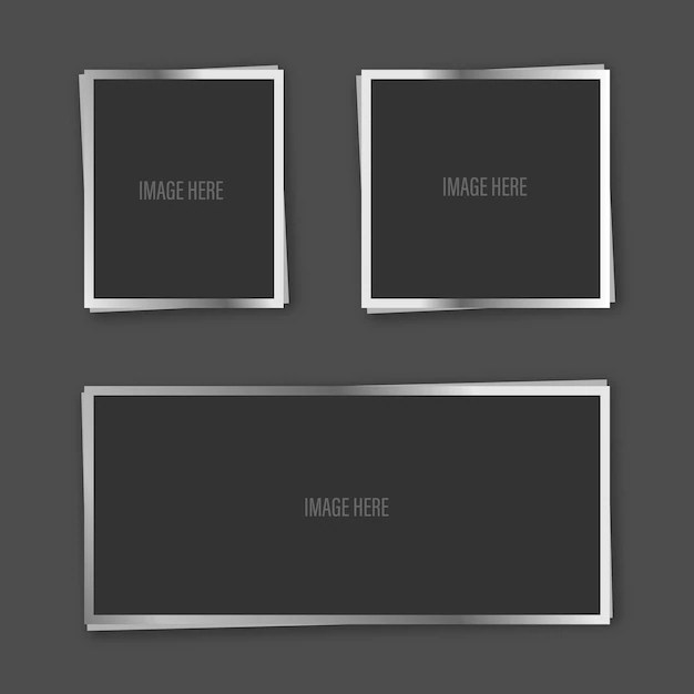 Premium Vector Set of empty photo frames template