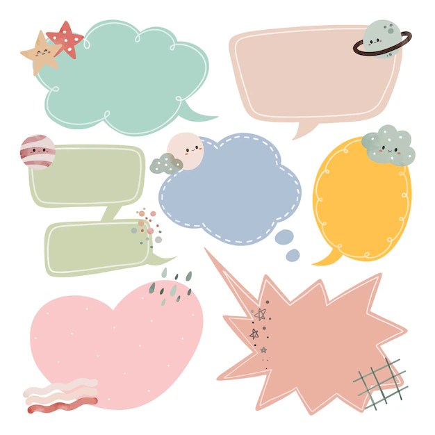 Premium Vector Set of Speech Bubble notes and cute elements
