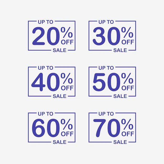 Premium Vector Simple rectangular discount label design