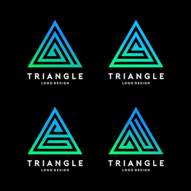 Premium Vector Triangle logo template vector set