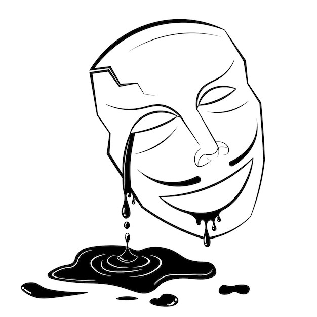 Premium Vector Vector crying smiling mask