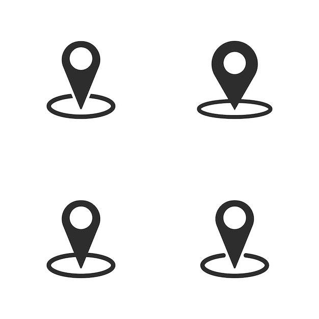 Premium Vector Vector map pin location basic rounded lineal