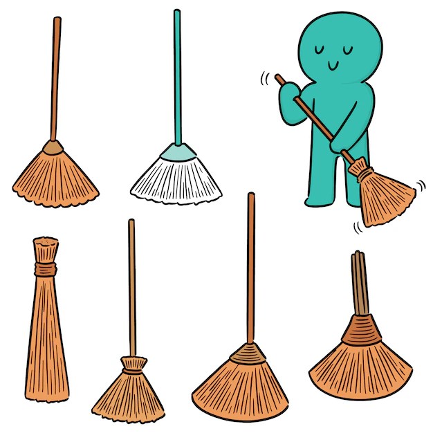 Premium Vector Vector set of broom