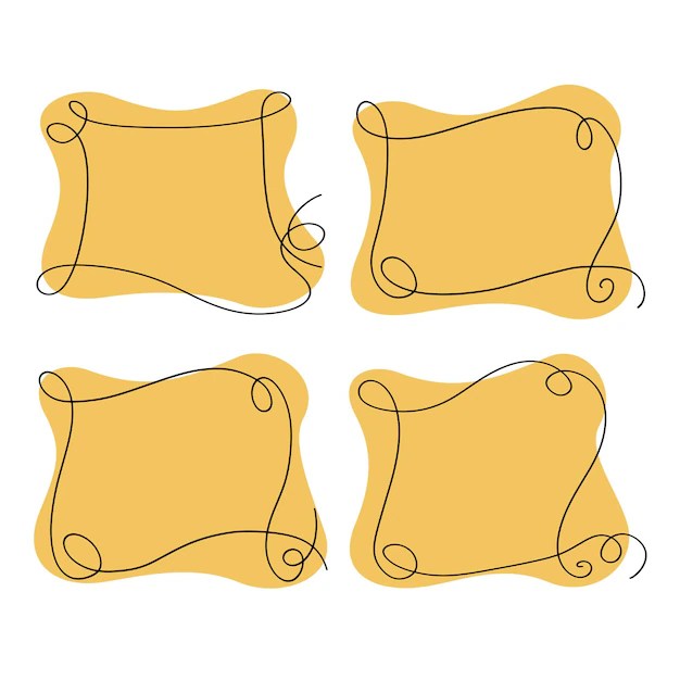 Premium Vector Vector Set of orange rectangular frames with rounded