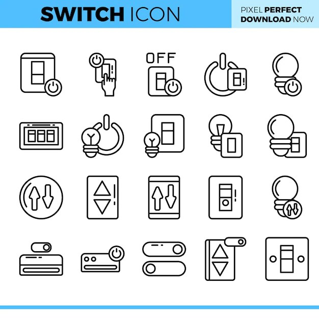 Premium Vector Vector switch icon set