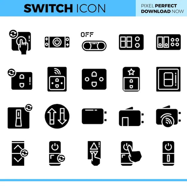 Premium Vector Vector switch icon set