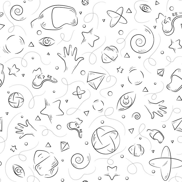 Premium Vector Virtual reality seamless pattern