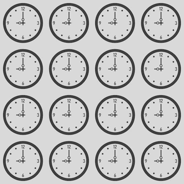 Premium Vector Wall clock black vector pattern 2