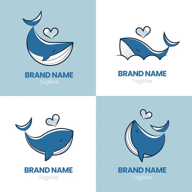 Premium Vector Whale logo set