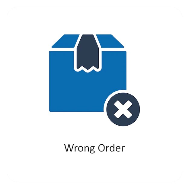 Premium Vector Wrong Order and package icon concept