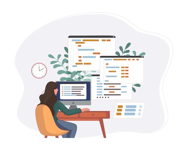 Programmeur Travaillant Sur Le Code De Développement Web