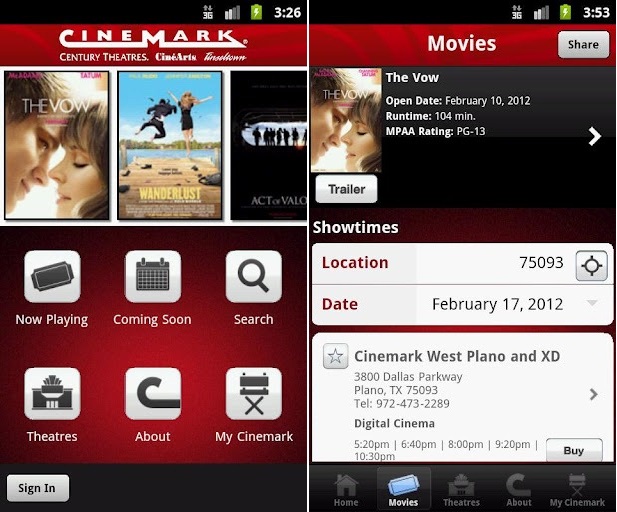 [Download] CineMark for Android Available Now; Brings Theater Finding