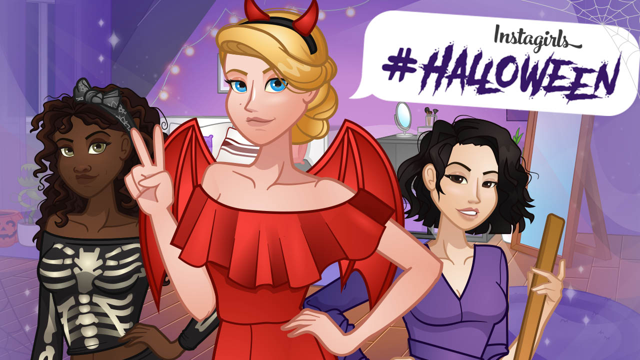 Publish Instagirls Halloween Dress Up on your website GameDistribution