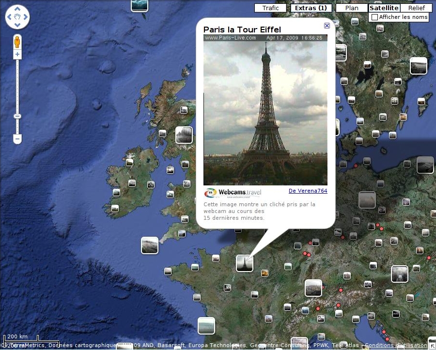 Cam On World Map Google Maps ajout d'un layer webcams