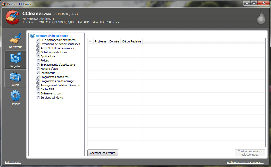 CCleaner en version 3.13 pour les utilisateurs Windows