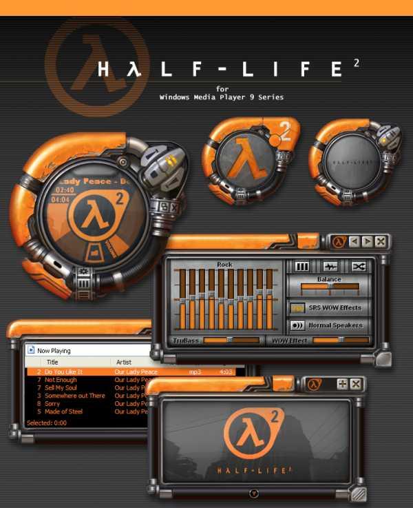 Télécharger Half Life 2 skins personnaliser le lecteur Windows Media Player avec ce jeu