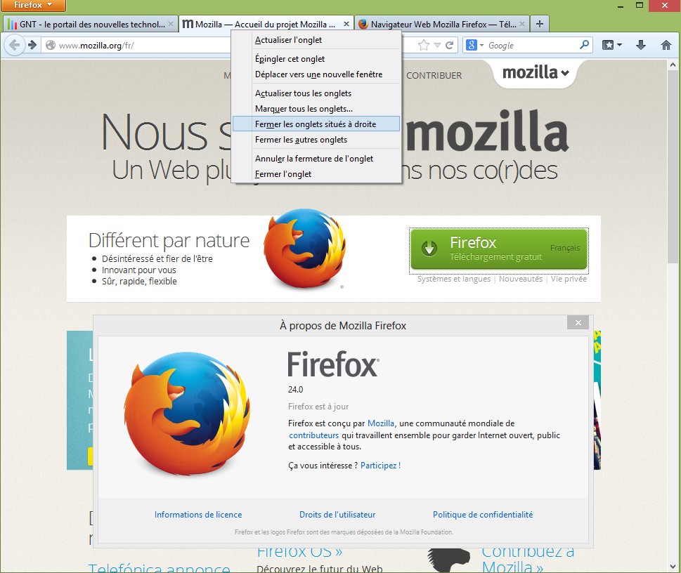 Firefox en version 24 finale à téléchager