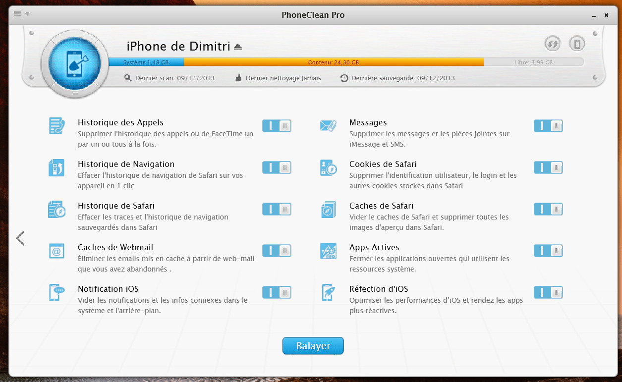 PhoneClean le CCleaner de l'iPhone
