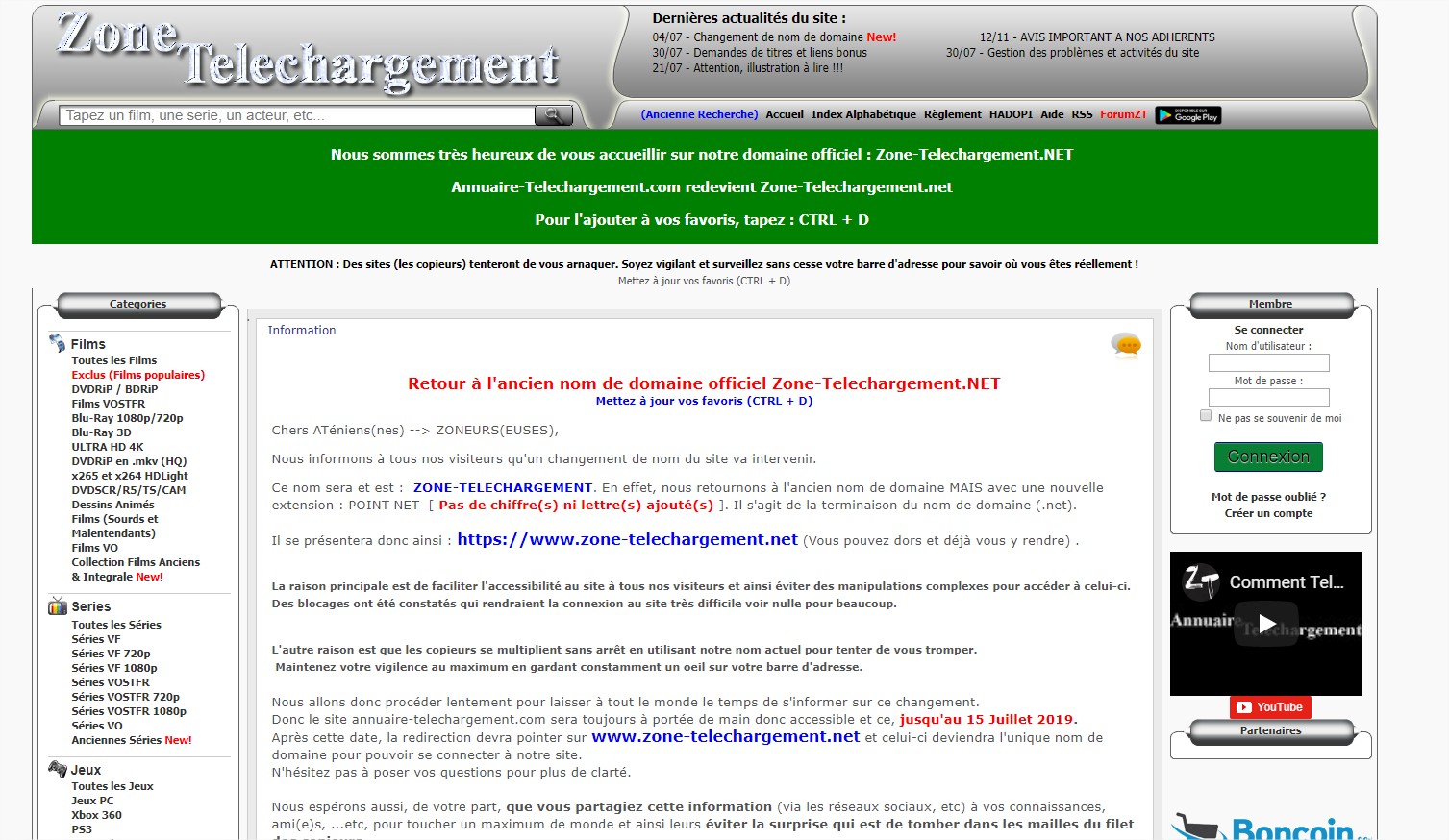 Zone Telechargement est de retour, ou presque