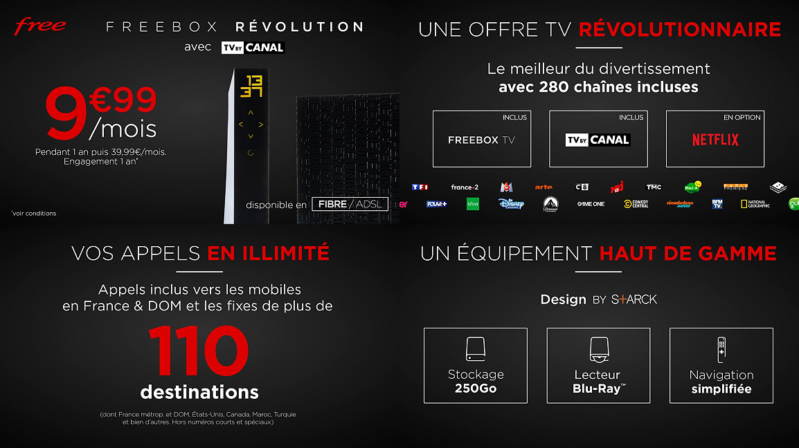 Avant la Freebox V8, Free brade la Freebox Révolution avec TV by Canal