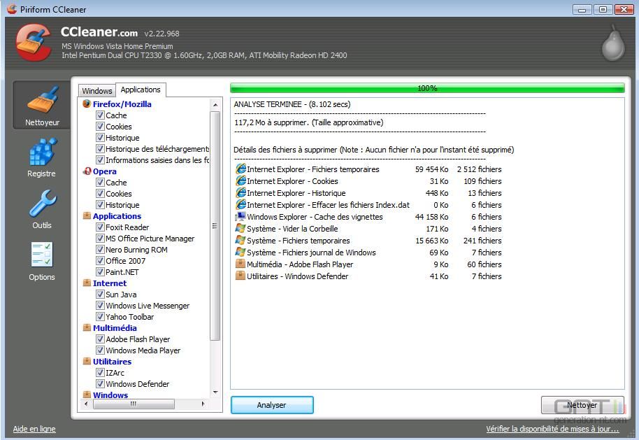 CCleaner nouvelle version de l'outil de nettoyage