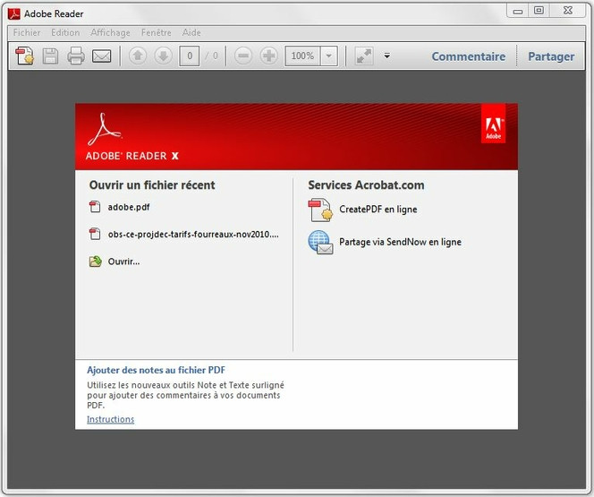 Adobe Reader X à télécharger
