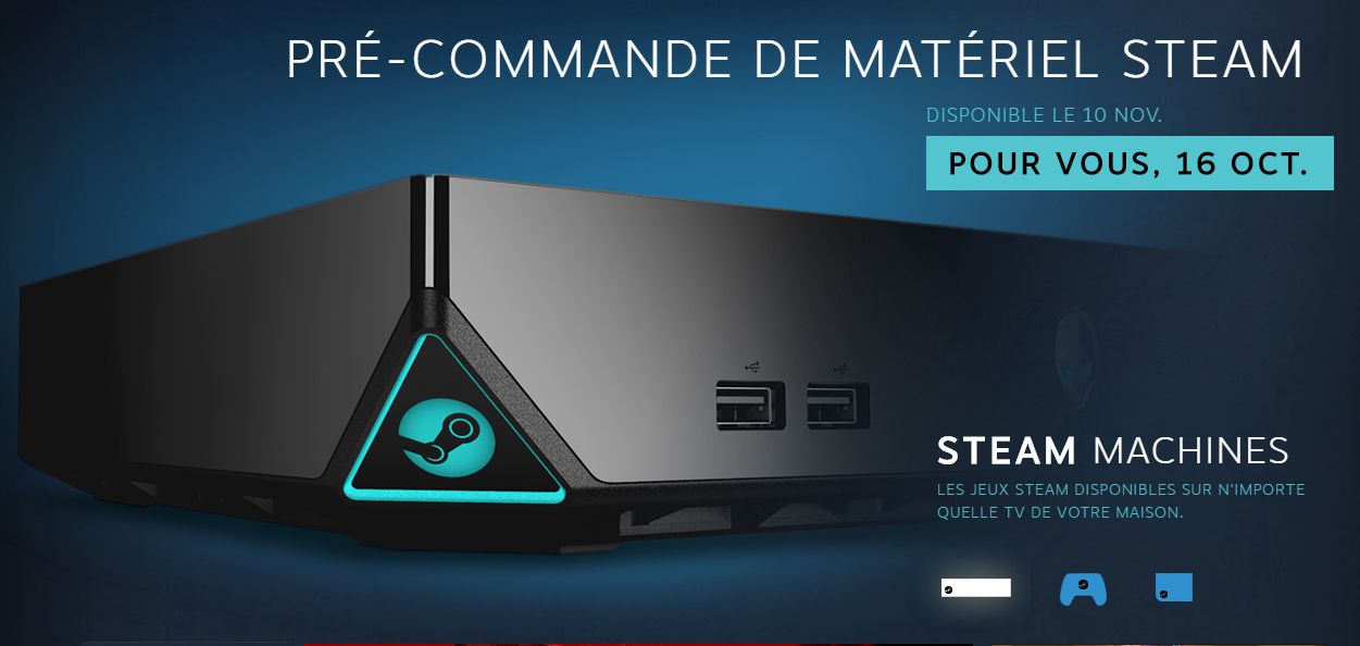 Les Steam Machines et leurs accessoires sont disponibles en