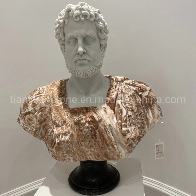 Life Size Customized Stone Marble Male Head Bust Of GrecoRoman Man