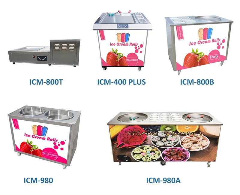 South Africa Fried Ice Cream Machine 12 Toppings Double Pot