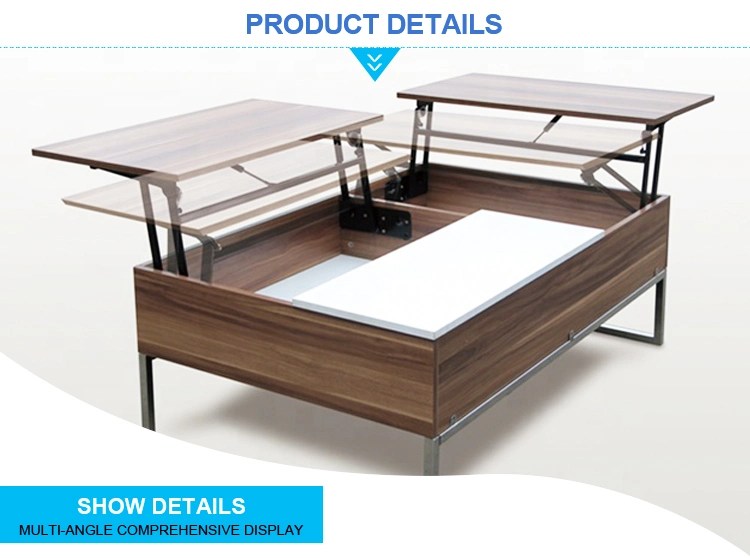 Black Spring Rack Furniture Hinged Coffee Table Lift Mechanism